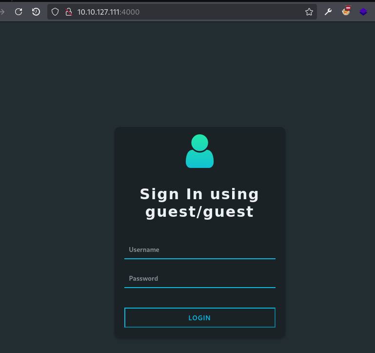 Screenshot of review web app login page