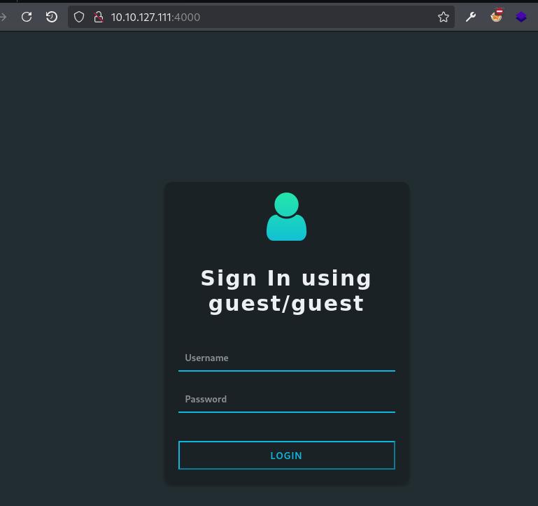 Screenshot of review web app login page